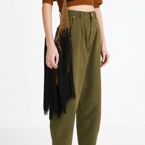 ZARA Natural Fringed Bucket Bag NWT NEW